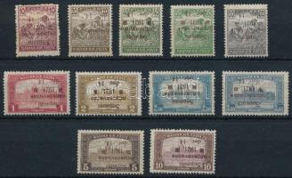 Nyugat-Magyarország VIII. 1921 Teljes sor fordított felülnyomással / inverted overprint Signed: Bodor