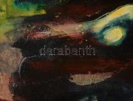 Olvashatatlan jelzéssel: Női akt. Olaj, farost, fakeretben, 32,5x45 cm