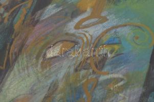 Olvashatatlan jelzéssel: Gesztusok. Vegyes technika, papír, üvegezett fakeretben, 22x16 cm