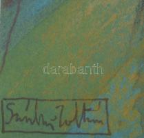 Olvashatatlan jelzéssel: Gesztusok. Vegyes technika, papír, üvegezett fakeretben, 22x16 cm