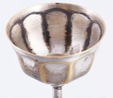 Ezüstözött alpakka italos készlet tálcán, 25x18 cm, poharak m: 10 cm