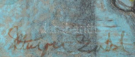 Olvashatatlan jelzéssel: Kompozíció. Pasztell, papír, üvegezett fakeretben, 37x28,5 cm