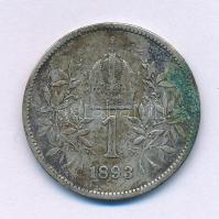 Ausztria 1893. 1K Ag "Ferenc József" T:VF patina Austria 1893. 1 Corona "Franz Joseph" C:VF patina Krause KM#2804