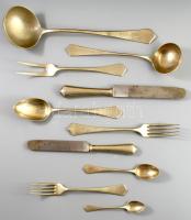 Berndorf 12 személyes, 87 részes régi alpakka evőeszköz készlet, kissé sérült fa tartódobozában 35x4...