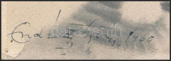 Endrédy György (1910-1988): Virágcsendélet. Akvarell, papír, jelzett, 38×28,5 cm