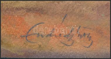 Endrédy György (1910-1988): Őszi erdőrészlet. Akvarell, papír, jelzett, 38,5×28 cm