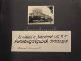 cca 1939-1943 A Standard Villamossági R.T. emlékalbuma Sziklay Ernő kormányfőtanácsos, vezérigazgató...
