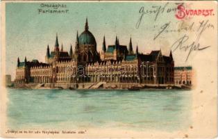 1902 Budapest V. Országház, Parlament. Erdélyi cs. és kir. udvari fényképész felvétele után, litho (fl)