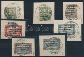 Nyugat-Magyarország V. 1921 7 db bélyeg kivágásokon Signed: Bodor