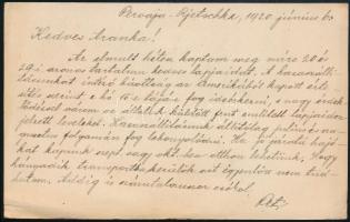 1920 Hadifogoly küldemény (japán levelezőlap) a Vladivostok melletti Pervaja Rjecska hadifogoly tábo...