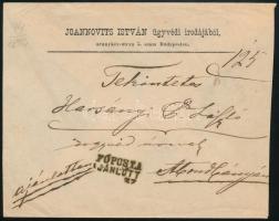 1877 3 x 5kr ajánlott levélen, a bélyegeken vésésjavítás a háromszögeknél + gyöngyjavítás / 3 x 5kr ...