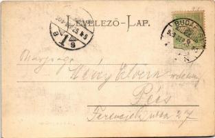 1903 Budapest V. Alkotmány utca, üzletek, montázs párokkal (EK)