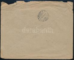 1945 Készpénzzel bérmentesített ajánlott levél Kiss Ferencnek, visszaküldve "ismeretlen helyen ...