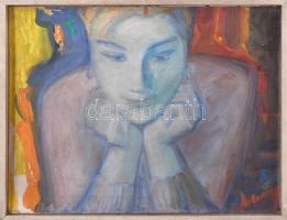 Olvashatatlan jelzéssel: Merengő. Olaj, karton, felületi sérülésekkel. Fakeretben. 32×42 cm