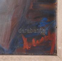 Olvashatatlan jelzéssel: Merengő. Olaj, karton, felületi sérülésekkel. Fakeretben. 32×42 cm