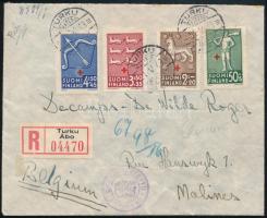 1943 Ajánlott cenzúrázott levél Belgiumba / Registered censored cover to Belgium