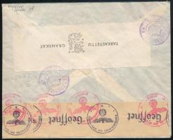 1943 Ajánlott cenzúrázott levél Belgiumba / Registered censored cover to Belgium