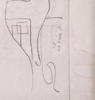 Lázár Sándor (1916-1994): Női akt és Krisztus (Goethe-illusztráció). Tus, papír. Jelzett. Ázásnyomma...