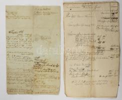 1797-1815 Felvidékről származó dokumentumgyűjtemény, kb. 59 db, közte Nagyszombat, Ürmény, Érsekújvár, Pozsony, Aranyosmarót, Nagycétény helységekkel, közte több másolattal (copia)