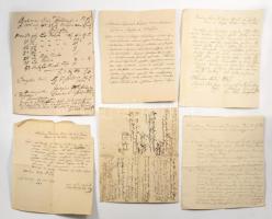 1797-1815 Felvidékről származó dokumentumgyűjtemény, kb. 59 db, közte Nagyszombat, Ürmény, Érsekújvá...