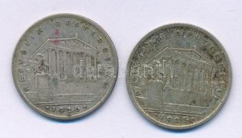 Ausztria 1925. 1Sch Ag + 1926. 1Sch Ag T:XF,VF patina, folt Austria 1925. 1 Schilling Ag + 1926. 1Schilling Ag C:XF,VF patina, spotted Krause KM#63