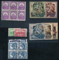 1926-1953 Pengő-fillér bélyegek, elfogazások, összefüggések + 3 db 1953-as sor
