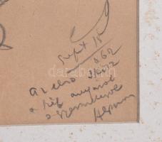 Herman Lipót (1884-1972): Az első skicc a (...) anyáról s gyermeke. Ceruza, papír, jelezve jobbra le...