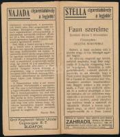 cca 1920 Omnia mozgókép palota műsora, Bp.,Thalia-ny., rengeteg korabeli reklámmal is, színes, litog...