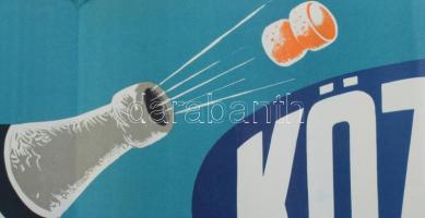 Gönczi-Gebhardt Tibor (1902-1994): Közért, boldog új évet kívánunk, 1970 körül. Reklámplakát, ofszet...