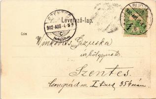 1902 Budapest I. Krisztinavárosi templom, piac. Schwarcz Jakab kiadása