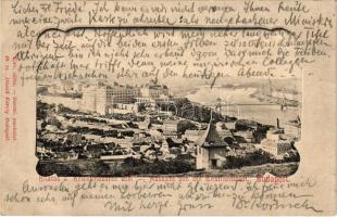 1901 Budapest I. Kilátás a Krisztinaváros felől, Királyi vár, Lánchíd, Tabán. Divald Károly 28. sz.