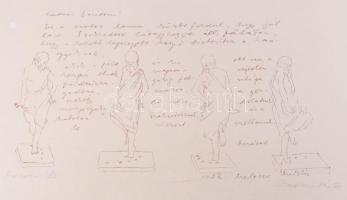 Melocco Miklós (1935-): Szokratész. Szitanyomat, papír, jelzett, üvegezett fakeretben, 29x46,5 cm