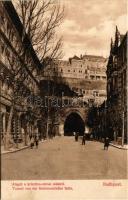 Budapest I. Alagút a krisztinavárosi oldalról, Királyi vár. Divald Károly 1666-1907.