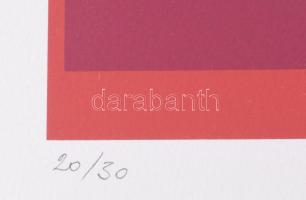 Halász Szabó Sándor (1920-1997): Kék-piros kompozíció. Szitanyomat, papír, jelzett, számozott (20/30...