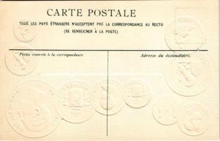 Spanien / Set of coins, currency exchange chart and flag of Spain. H.S.M. Emb. litho (lyukak / pinho...