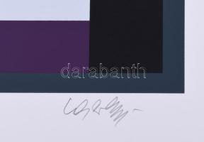 Victor Vasarely (1908-1997): Geometrikus kompozíció (cím nélkül). Szitanyomat, papír, jelzett, számo...