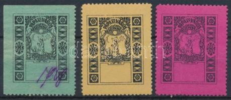 Pápa Rt. Város Közönsége 3 db okmánybélyeg