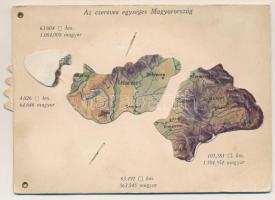 Az ezeréves egységes Magyarország - mechanikus térképes irredenta lap - hiányzó Felvidék, Kárpátalja...