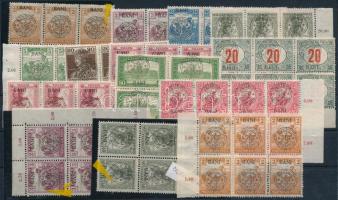 Kolozsvár 1919 14 db összefüggés, köztük lemezhibák is, stecklapon / units, some with plate variety Signed: Bodor