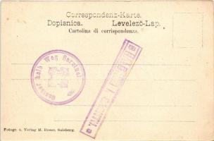 1905 Sarentino, Sarntal (Südtirol); Andr. Goller's Gasthof zum Halbweg, Veranda. Fotogr. und Ve...