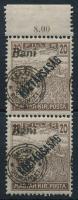 Nagyvárad 1919 Arató/Köztársaság 20f pár elcsúszott felülnyomással / shifted overprint Signed: Bodor