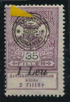 Nagyvárad 1919 Árvíz 35f lemezhibával a felülnyomatban / with plate variety Signed: Bodor