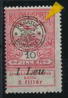 Nagyvárad 1919 Árvíz 10f lemezhibával a felülnyomatban / with plate variety
Signed: Bodor