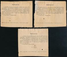 1923-1925 3 db díjnyugta / receipts