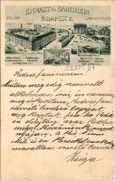 1903 Budapest IX. Kienast &amp; Bäuerlein Bélgyár, hall, szárító telep reklámja. Szvetenay utca, Külső Soroksári út (fl)