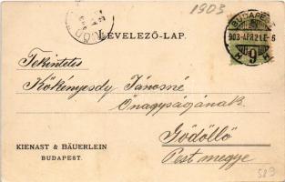 1903 Budapest IX. Kienast &amp; Bäuerlein Bélgyár, hall, szárító telep reklámja. Szvetenay utca,...