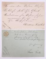 1873-1875 Pest, emlékkönyv (doboz) 25 különálló lapon magyar és német nyelvű bejegyzésekkel (leányis...