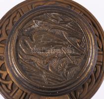 Viktoriánus angol cselédhívó csengő. Bronz, fém 16x9 cm. A kar elfordításával lehetett megszólaltatn...