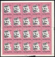 1959 Mese 30f hajtott teljes ív lemezhibával / Mi 1643 folded complete sheet with plate variety