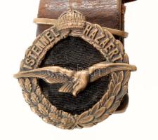 M. Kir. Honvéd Légierő, repülőtiszti tányérsapka, kissé megviselt állapotban, egy hiányzó gombbal, b...